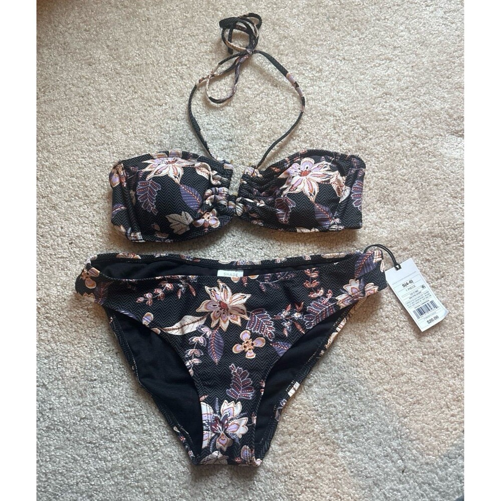 Women's Floral Print Strapless/halter Bikini Swimsuit